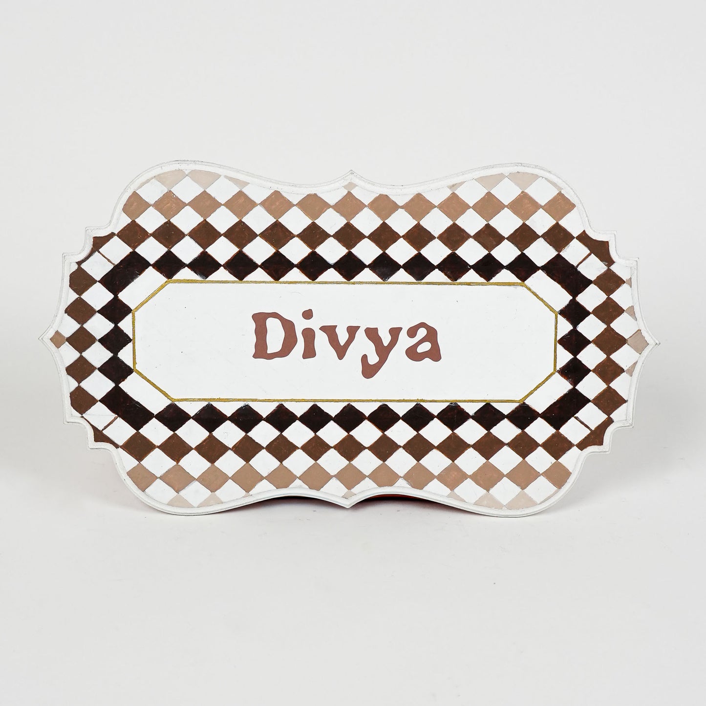 Umber Check Nameplate